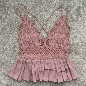 Free People Rose Peplum Tank